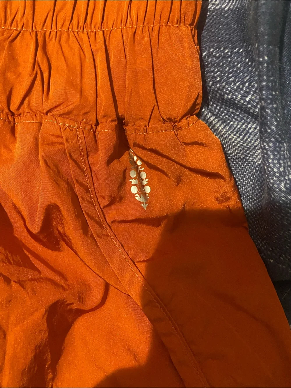 Free People Orange Elastic Waist Athletic Shorts